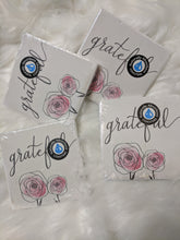 Load image into Gallery viewer, "Grateful" with Farmhouse Country Soft Pink Roses Naturally Absorbent Drink Coasters