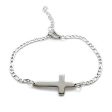 Load image into Gallery viewer, Stainless Steel Silver Tone "Cross" Faith Bracelet