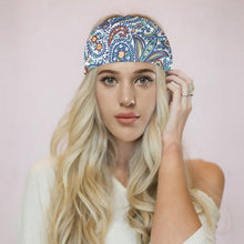 Load image into Gallery viewer, Country Blue and Red Paisley Headband
