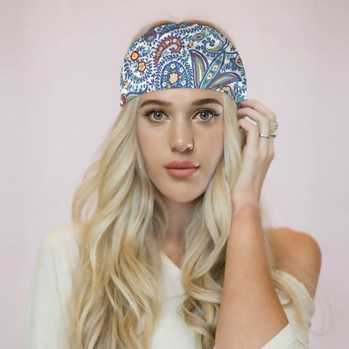 Country Blue and Red Paisley Headband