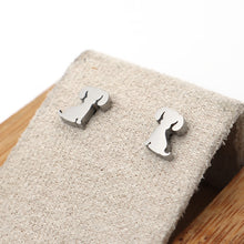 Load image into Gallery viewer, Stainless Steel Ear Post Stud Silver Tone Dog Earrings
