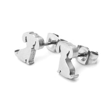 Load image into Gallery viewer, Stainless Steel Ear Post Stud Silver Tone Dog Earrings
