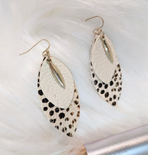 Load image into Gallery viewer, Fringe Leaf Animal Print Multi Level Earrings
