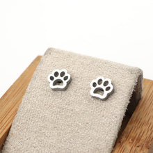 Load image into Gallery viewer, Stainless Steel Ear Post Stud Earrings Silver Tone Cat Dog Pet Paw Claw
