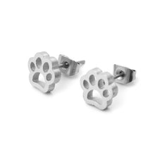 Load image into Gallery viewer, Stainless Steel Ear Post Stud Earrings Silver Tone Cat Dog Pet Paw Claw
